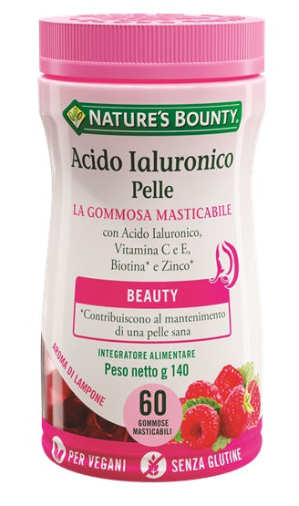 Nature's bounty acido ialuronico pelle 60 gommose masticabili