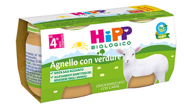 Hipp bio omogeneizzato agnello con verdure 2x80 g