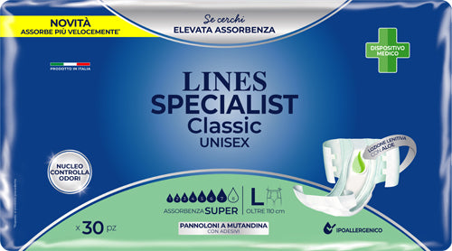 Pannolone a mutanda lines specialist classic super mg 30 pezzi