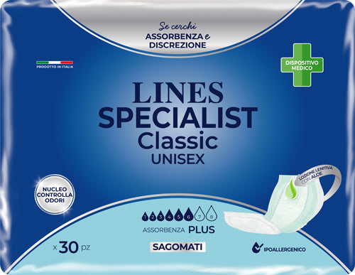 Pannolone sagomato lines specialist classic plus 30 pezzi