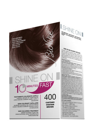 Bionike shine on fast trattamento colorante capelli castano 400 60 ml + tubo 60 ml