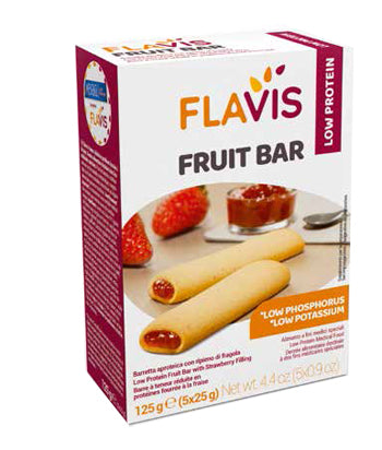 Flavis fruit bar barretta aproteica con ripieno di fragola 5 pezzi da 25 g