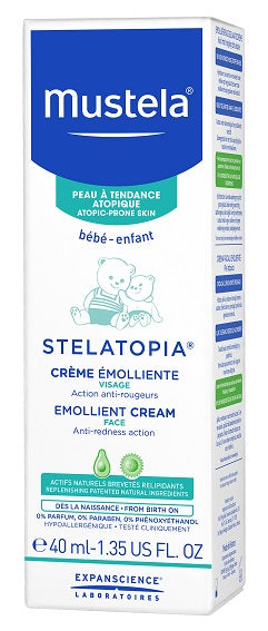 Mustela stelatopia crema emolliente viso 40 ml