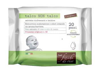 Fiocchi di riso salviette talco non talco