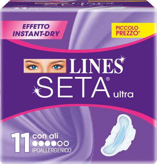 Lines seta ultra assorbenti con ali 11 pezzi