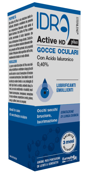 Gocce oculari sterilens idra active hd plus 10 ml con acido ialuronico 0,40%