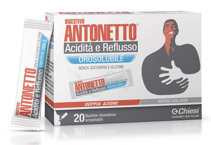 Digestivo antonetto acidita' e reflusso orosolubile 20 bustine