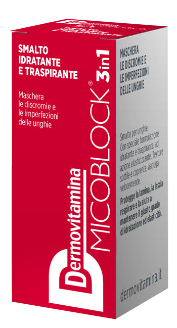 Dermovitamina micoblock 3 in 1 smalto idratante e traspirante rosso 5 ml