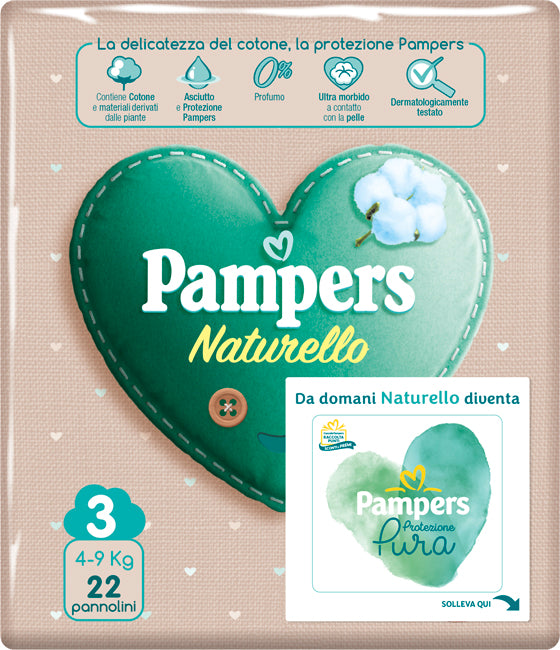 Pampers protezione pura naturello midi cp 22 pezzi