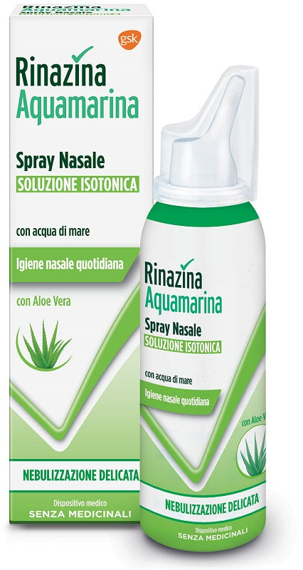 Rinazina aquamarina isotonica aloe spray nebulizzazione delicata 100 ml