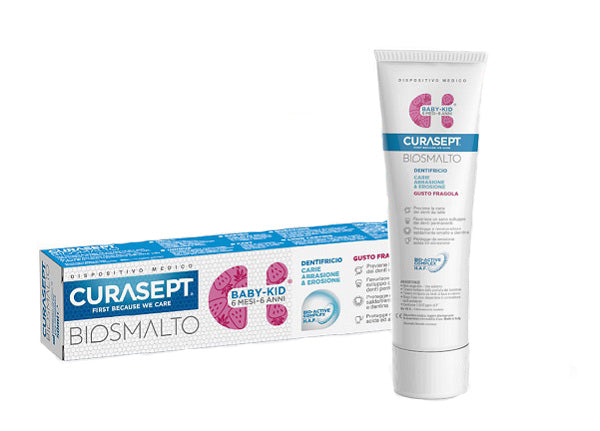 Curasept biosmalto dentifricio baby kid fragola carie abrasione & erosione 50 ml