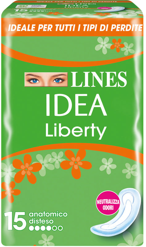 Lines idea assorbente liberty anatomico 15 pezzi