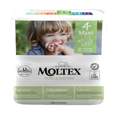 Pannolini moltex pure & nature maxi 7-14 kg taglia 4 29 pezzi