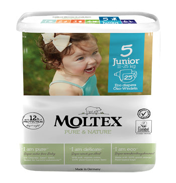 Pannolini moltex pure & nature junior 11-16 kg taglia 5 25 pezzi