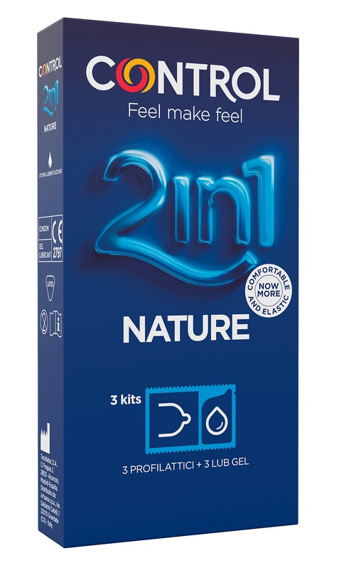 Control 2in1 nature 2,0 + nature lube 3+ 3 pezzi