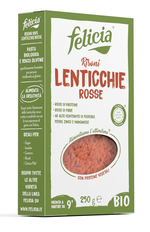 Felicia bio risoni lenticchie rosse 250 g