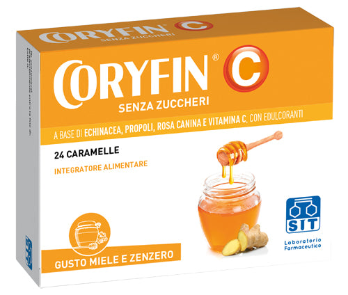 Coryfin c senza zucchero miele zenzero 24 caramelle