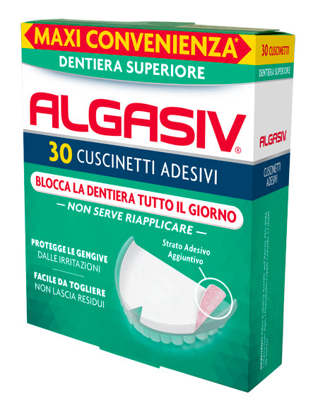 Algasiv adesivo per protesi dentaria superiore 30 pezzi