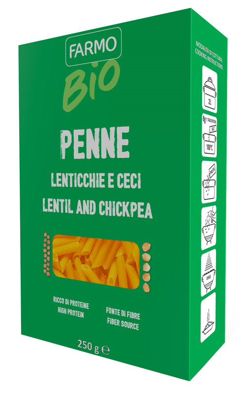 Farmo bio penne lenticchie/cecci 250 g