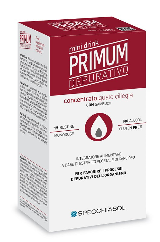 Primum depurativo minidrink ciliegia 15 stick da 10 ml