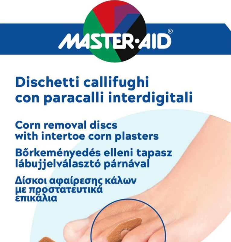 Dischetto callifugo 6 pezzi + paracallo 6 pezzi interdigitali master-aid footcare b5