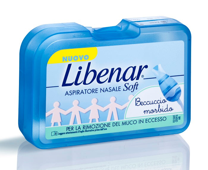 Aspiratore nasale soft libenar + 5 filtri con beccuccio ultra flessibile