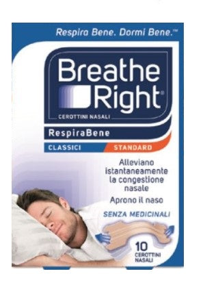 Cerotti nasali breathe right classici 10 pezzi