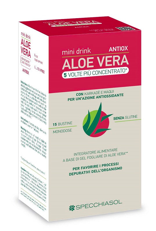 Aloe vera antiox mini drink 5 volte piu' concentrato 15 bustine da 10 ml