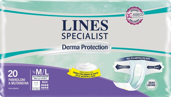 Pannolone a mutandina lines specialist derma maxi m/l 20 pezzi