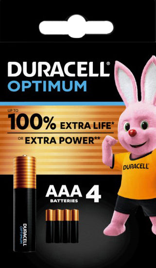 Duracell optimum aaa b4 4 pezzi