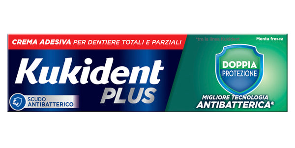 Kukident plus doppia protezione crema adesiva dentiere 40 g