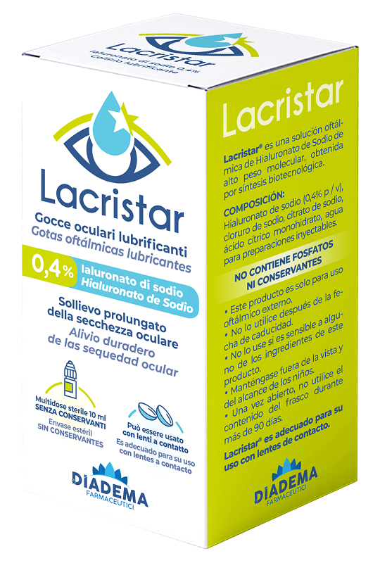 Lacristar gocce oculari lubrificanti 0,4% ialuronato di sodio multidose 10 ml