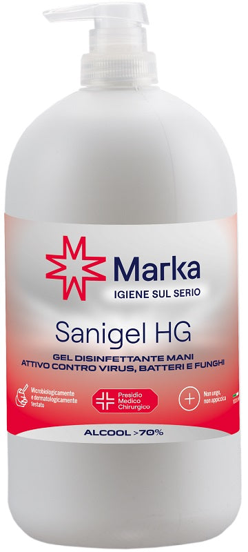 Marka sanigel hg gel disinfettante mani alcool 70% 1 litro