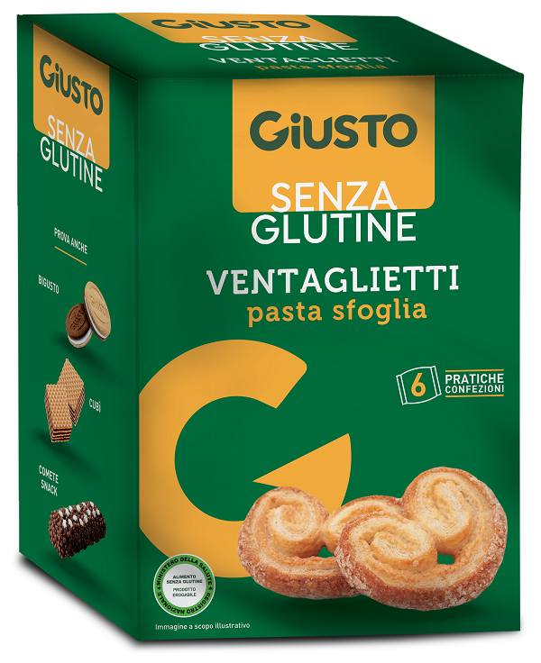 Giusto senza glutine ventaglietti 6 pezzi da 25 g