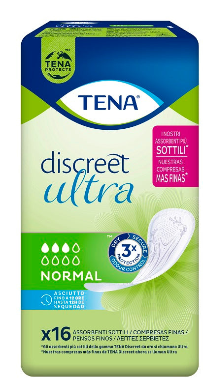 Pannolone sagomato tena discreet ultra normal 16 pezzi