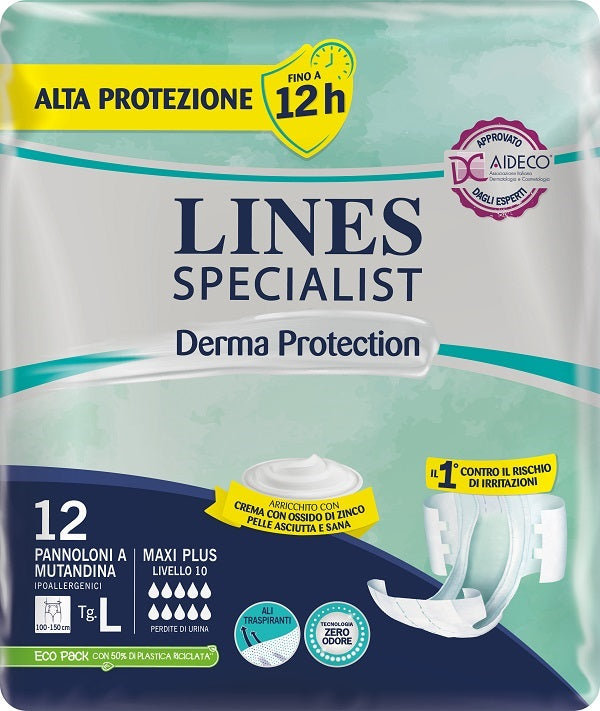 Pannolone mutandina lines specialist derm ap l 12 pezzi