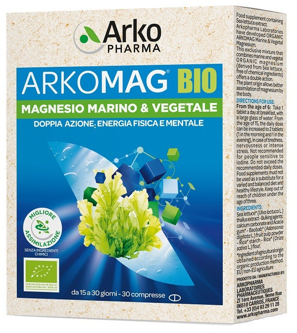 Arkomag bio magnesio marino & vegetale 30 compresse