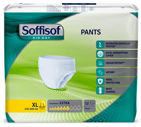 Pannolone soffisof air dry pants extra extra large 12 pezzi