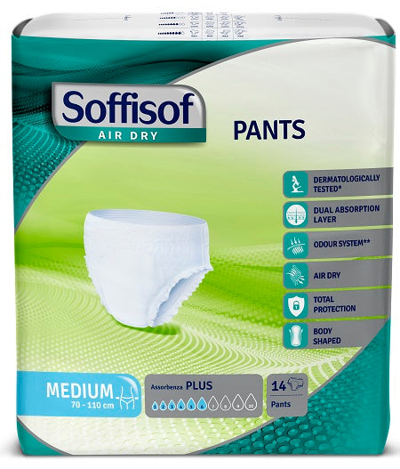 Pannolone soffisof air dry pants plus medium 14 pezzi