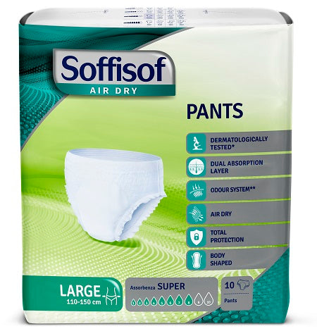 Pannolone soffisof air dry pants super large 10 pezzi