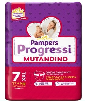 Pampers progressi mutandino xxl 15 pezzi