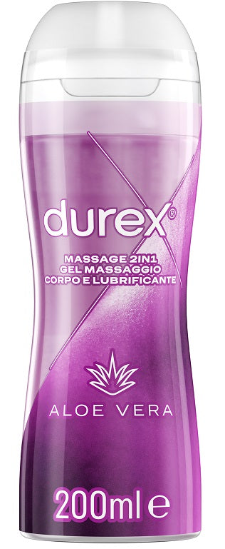 Durex massage 2 in 1 gel massaggio corpo e lubrificante aloe vera 200 ml