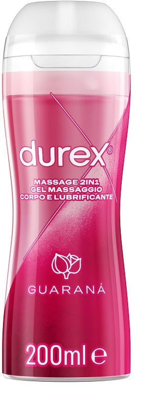 Durex massage 2 in 1 gel massaggio corpo e lubrificante guarana' 200 ml