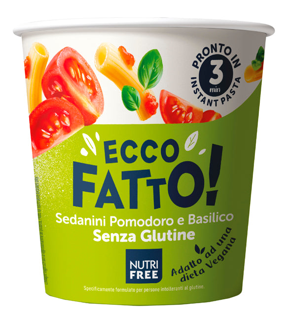 Nutrifree ecco fatto sedanini pomodoro e basilico 70 g