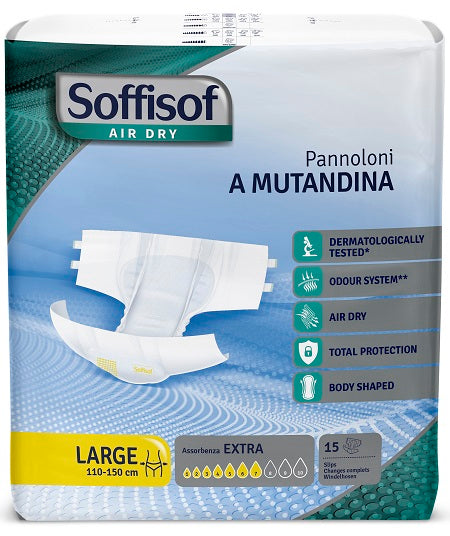 Pannolino mutandina air dry soffisof extra l 15 pezzi