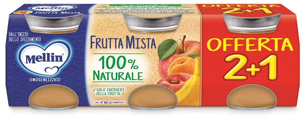 Mellin omogeneizzato frutta mista 3 pezzi da 100 g