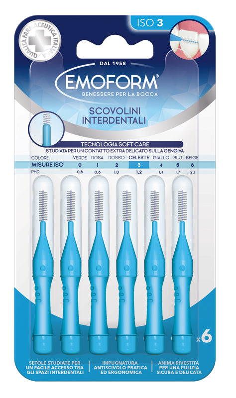 Emoform scovolino iso 3 celeste 6 pezzi